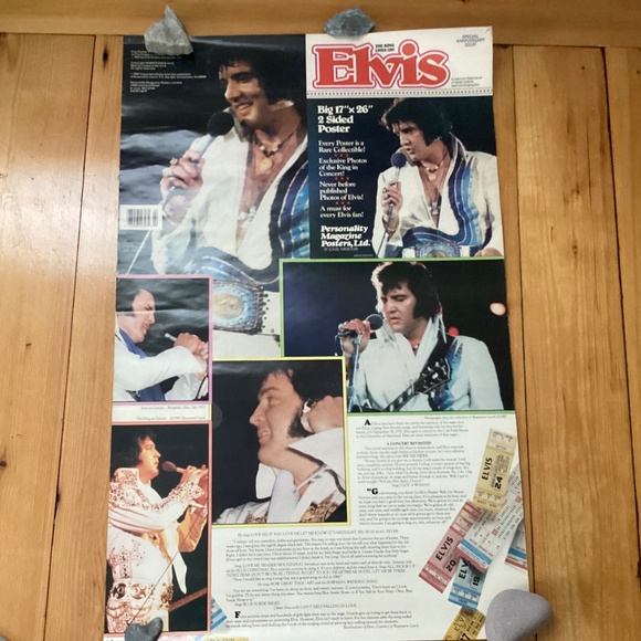 VINTAGE DOUBLE SIDED ELVIS POSTER  IN CONCERT 1974 SPECIAL ANNIVERSARY ISSUE - Picture 11 of 12